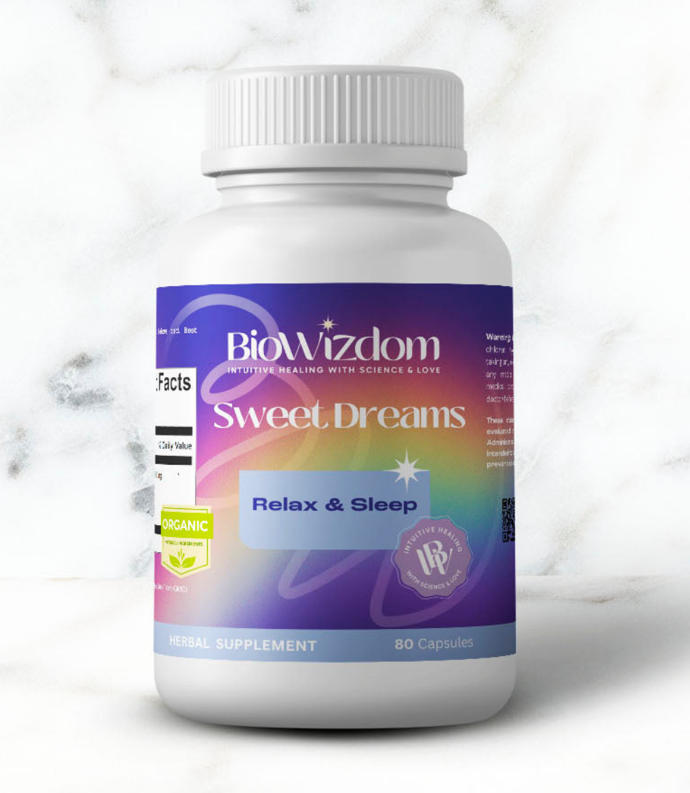 Sweet Dreams 60 cápsulas BioWizdom sueño natural sin melatonina pasiflora valeriana Argentina