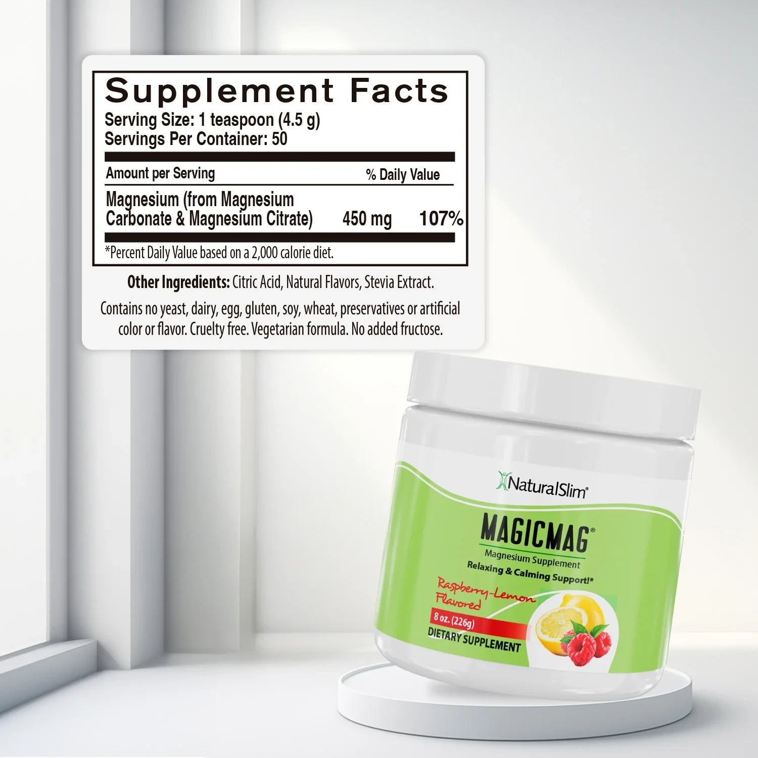 MagicMag Natural Slim frambuesa limon polvo magnesio