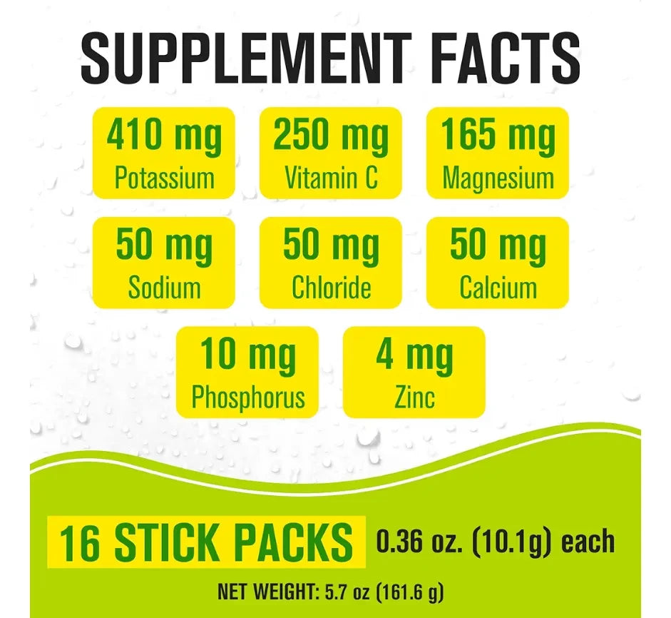 NaturalSlim Electrolitos lima limon potasio magnesio calcio