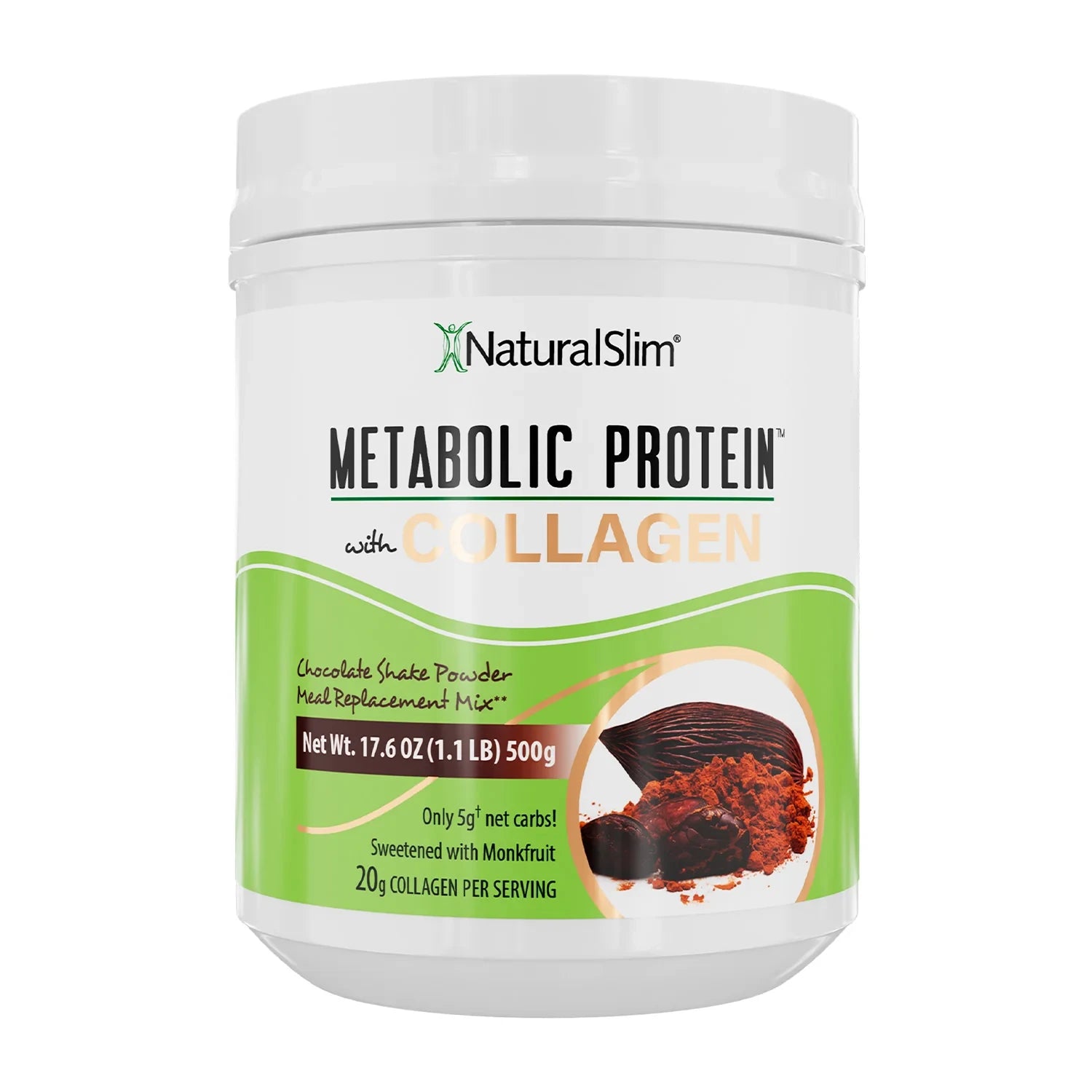 Metabolic Protein Collagen Natural Slim chocolate whey colageno monkfruit metabolismo