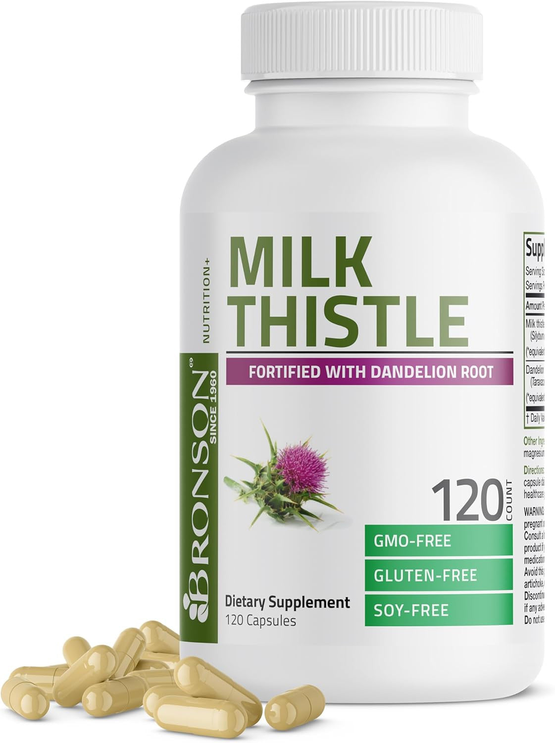 Bronson Milk Thistle Silymarin Marianum and Dandelion Root