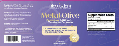 MelatOlive BioWizdom etiqueta ingredientes
