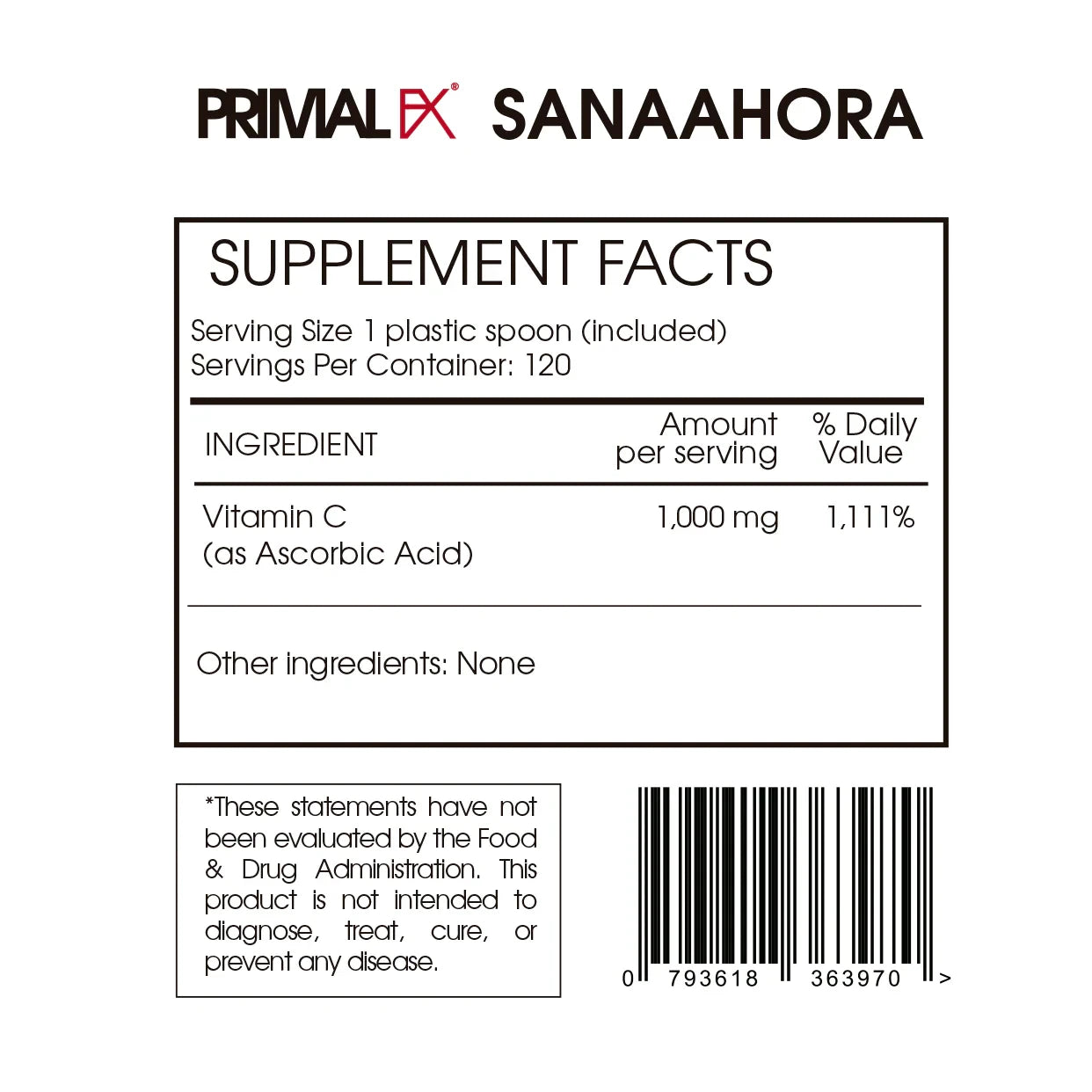 PRIMAL Vitamina C polvo sabor naranja importado EE.UU.