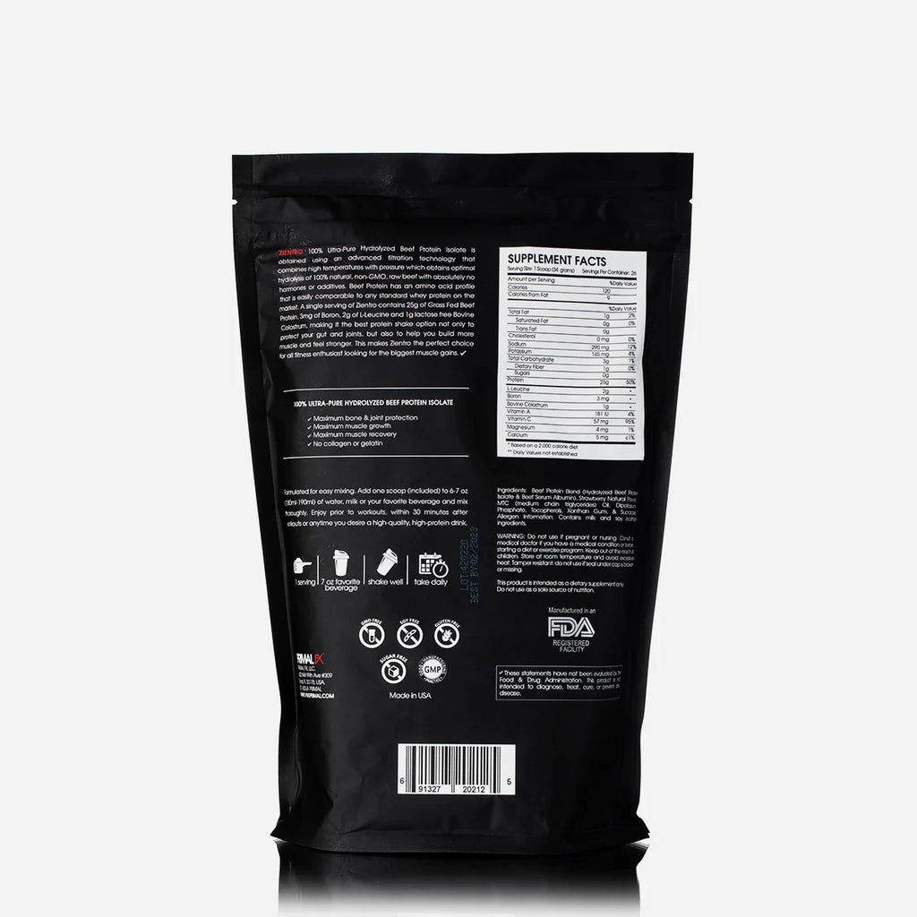ZIENTRO batido proteico ingredientes